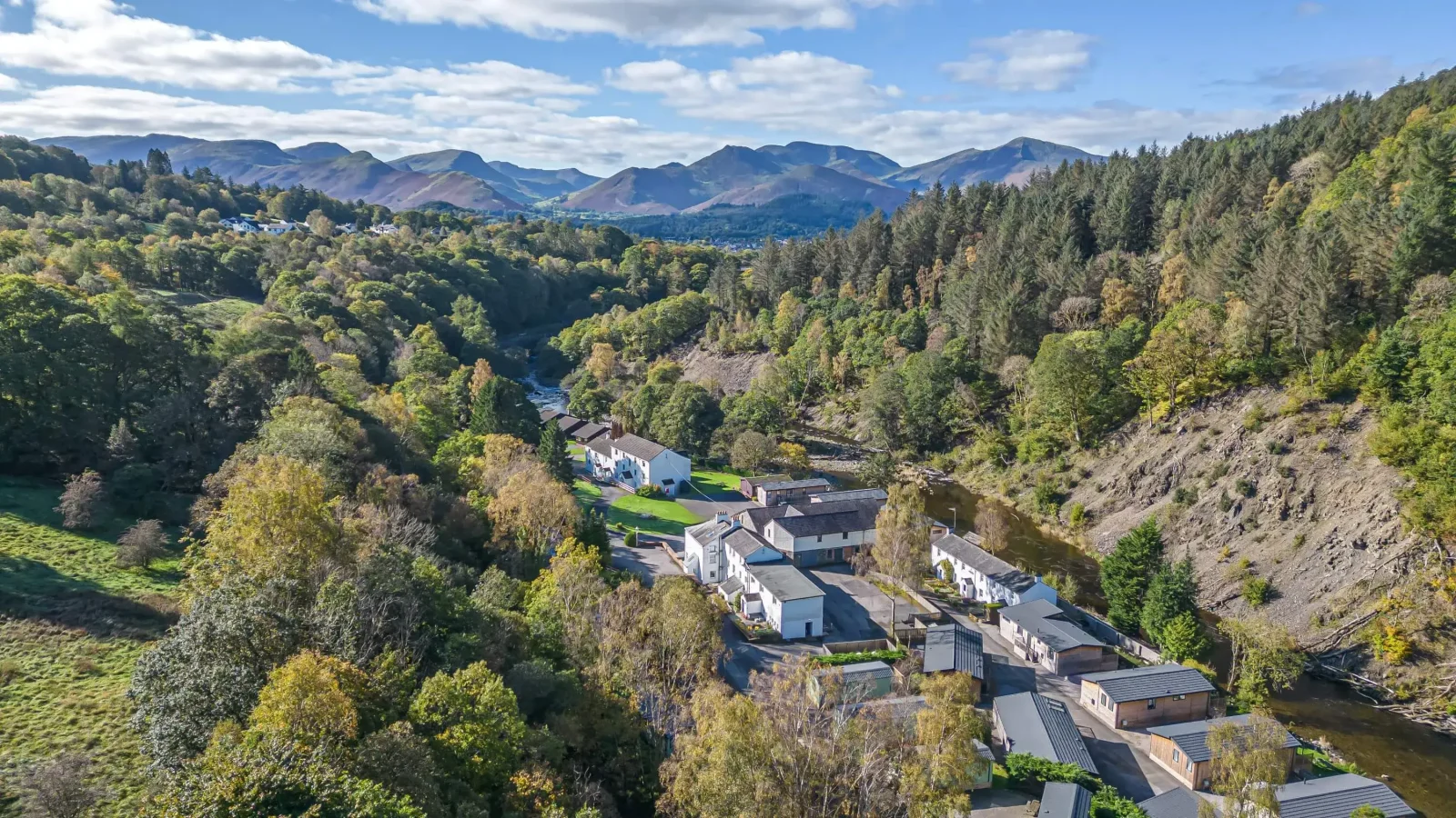 Drone photograph of Cumbrian holiday park