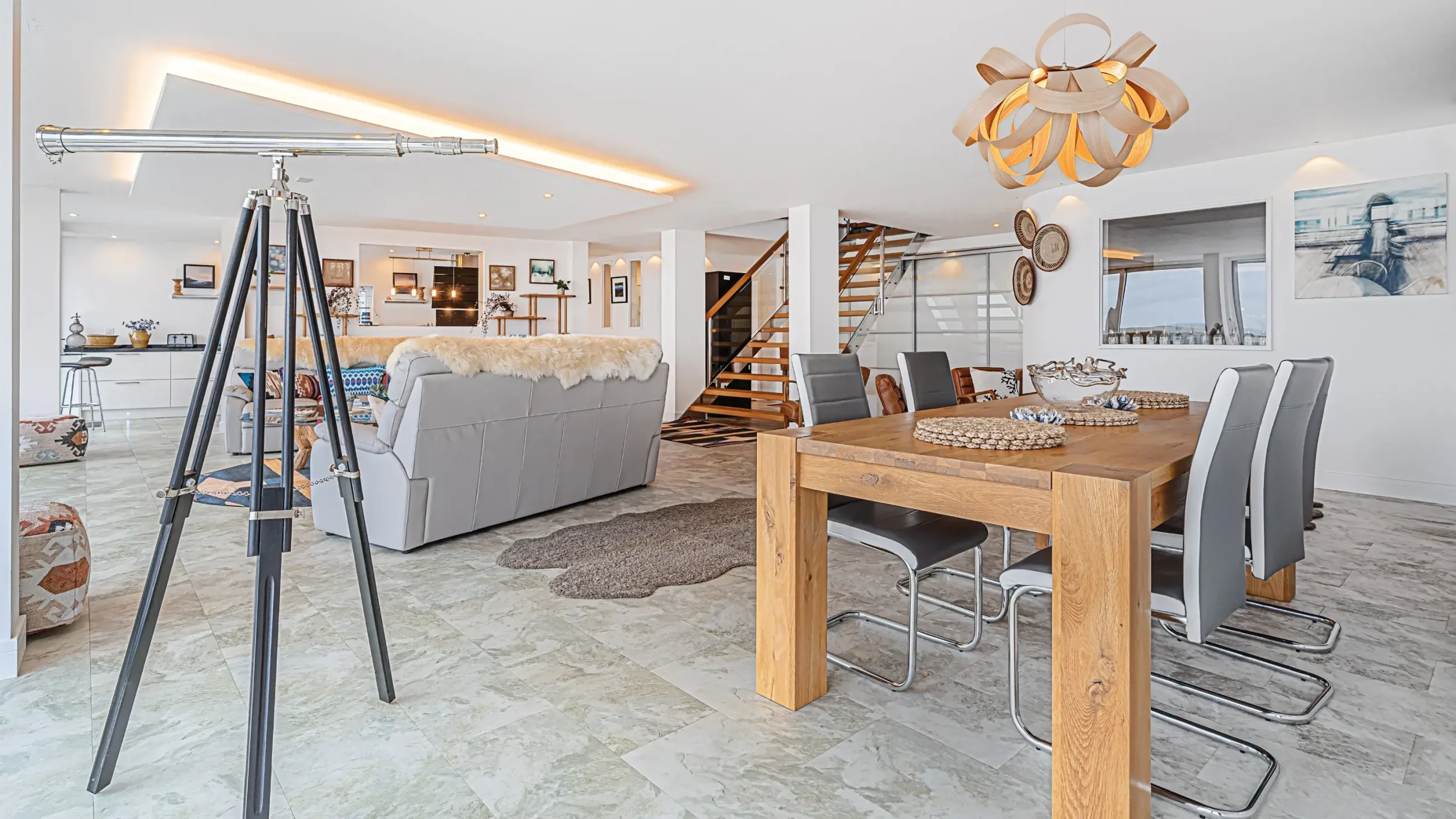 Property photograph of sitting room in contemporary Cornish property