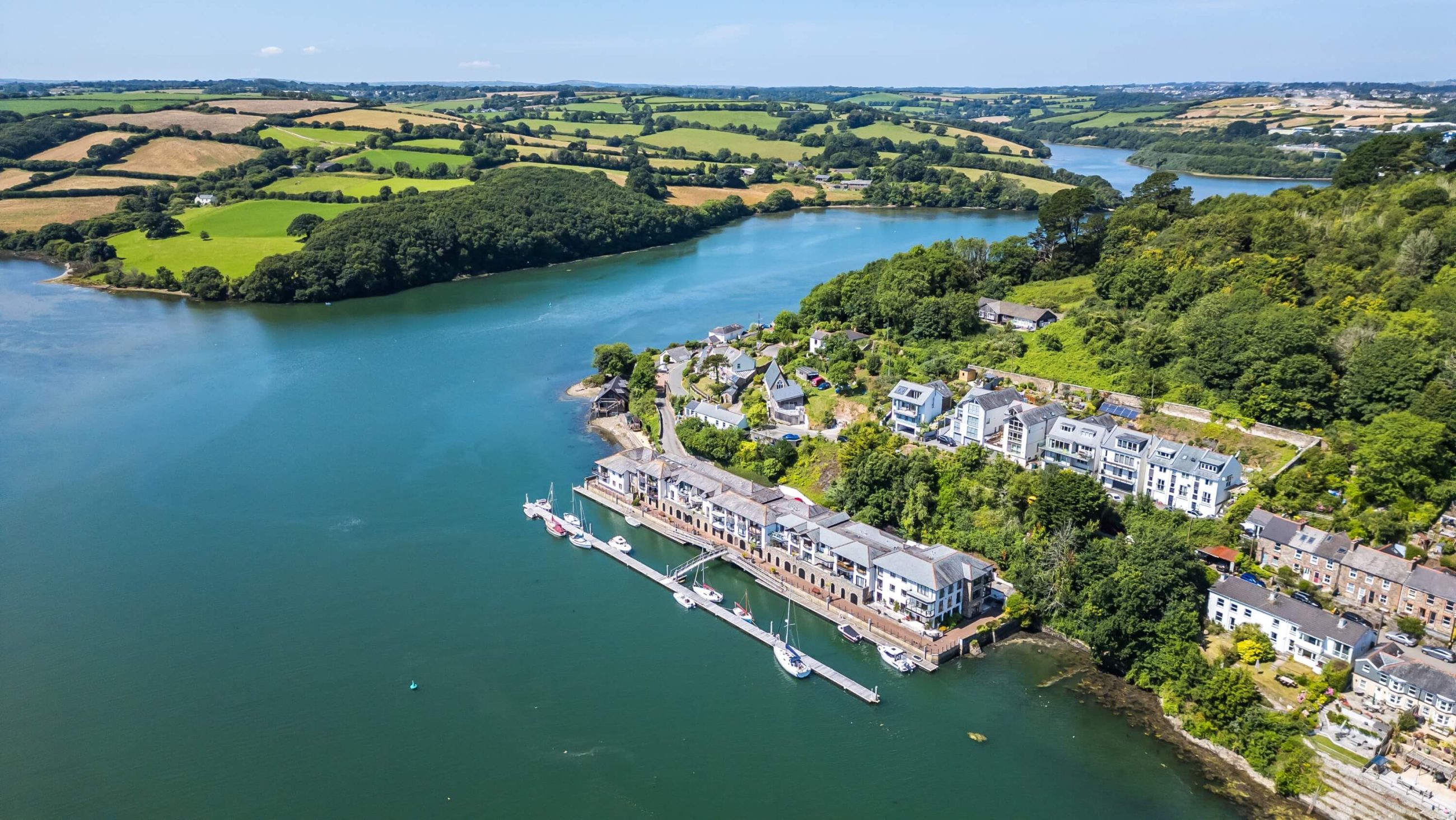 Drone photograph of Devonshire estuary property