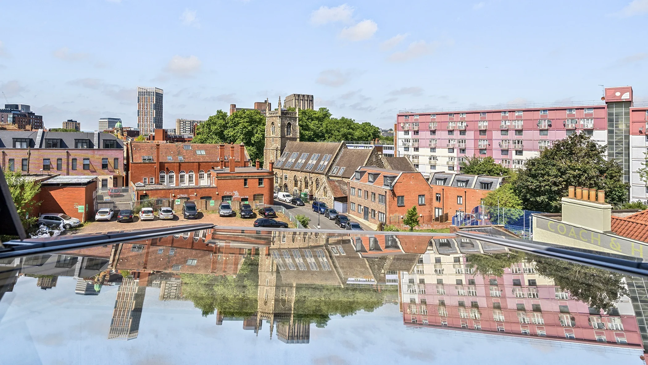 city reflection photography