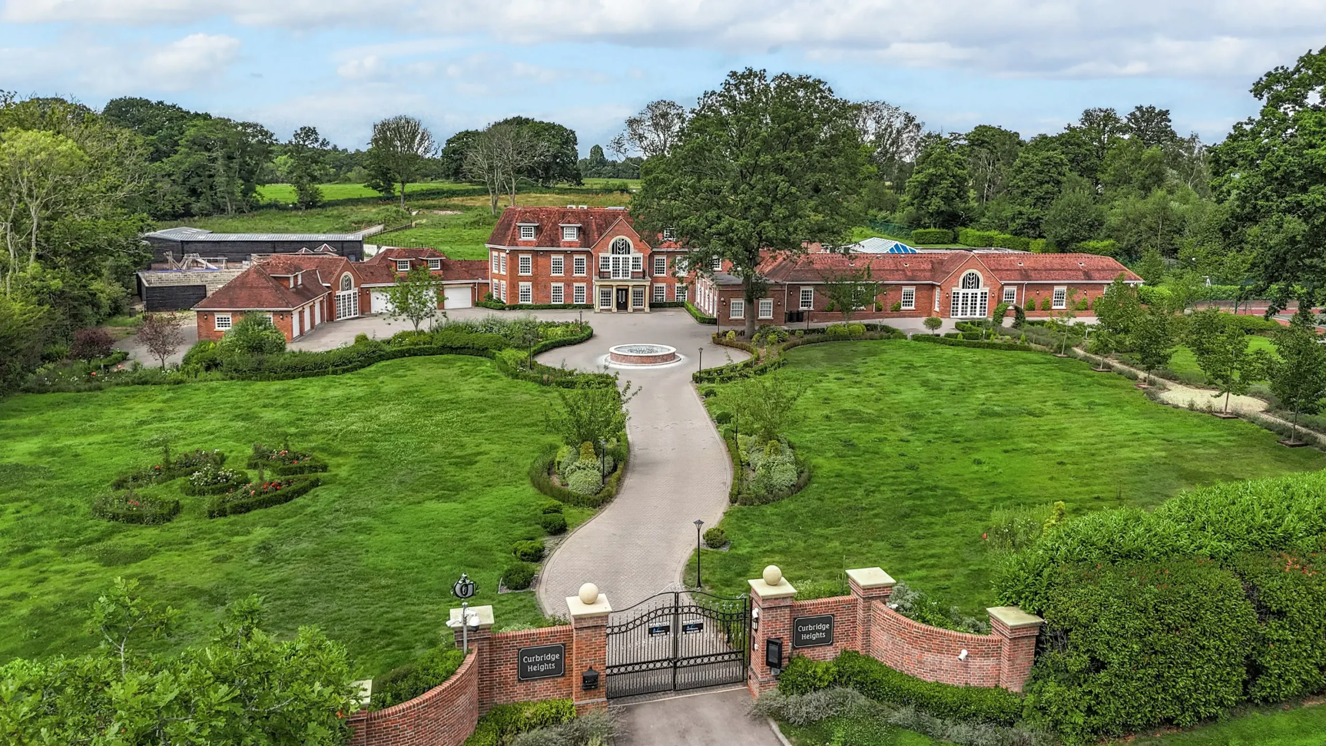 elevated photo of stately home