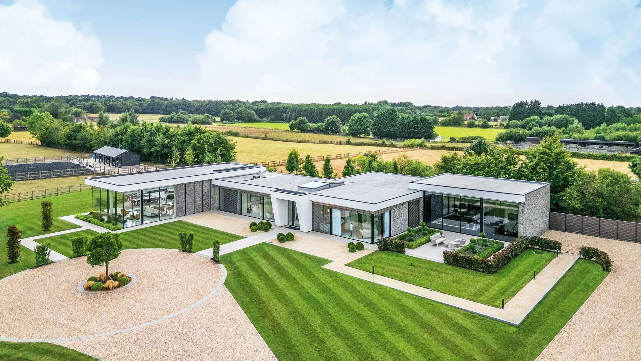 drone photo of luxury London property